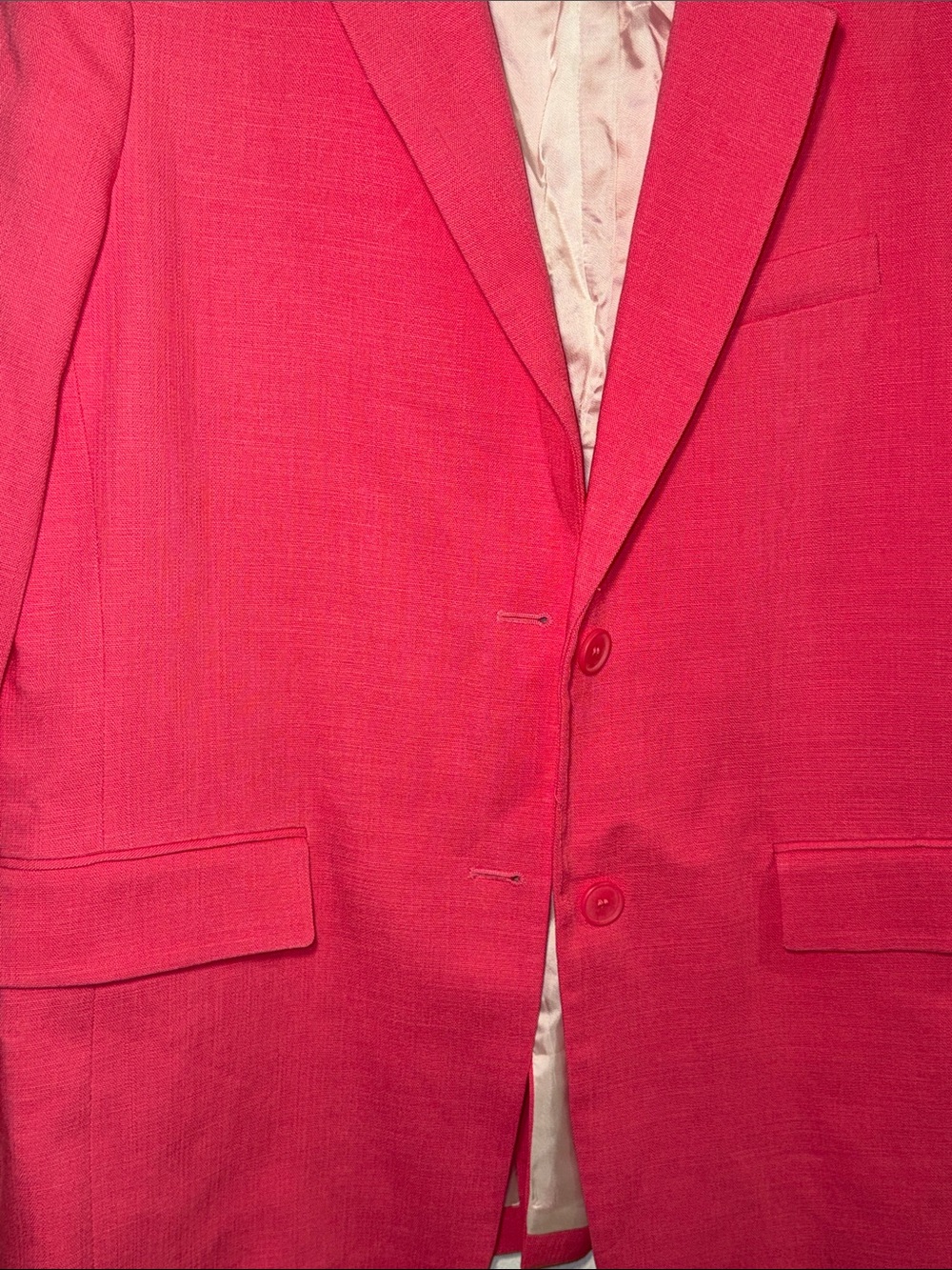 Zara Vibrant Pink Linen Blazer - Picture 4 of 7